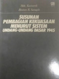 Susunan Pembagian Kekuasaan …